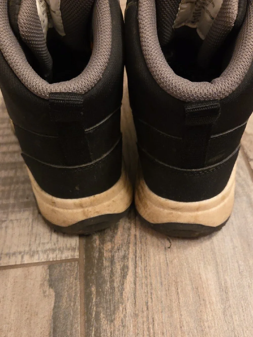 all in motion Black and Gray Kids Winter Boots with Hook-and-Loop Straps